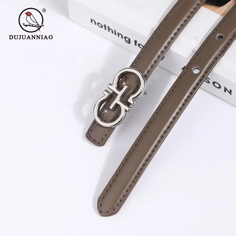 Blue Leather Belt with Gold Buckle for Women - Image 27