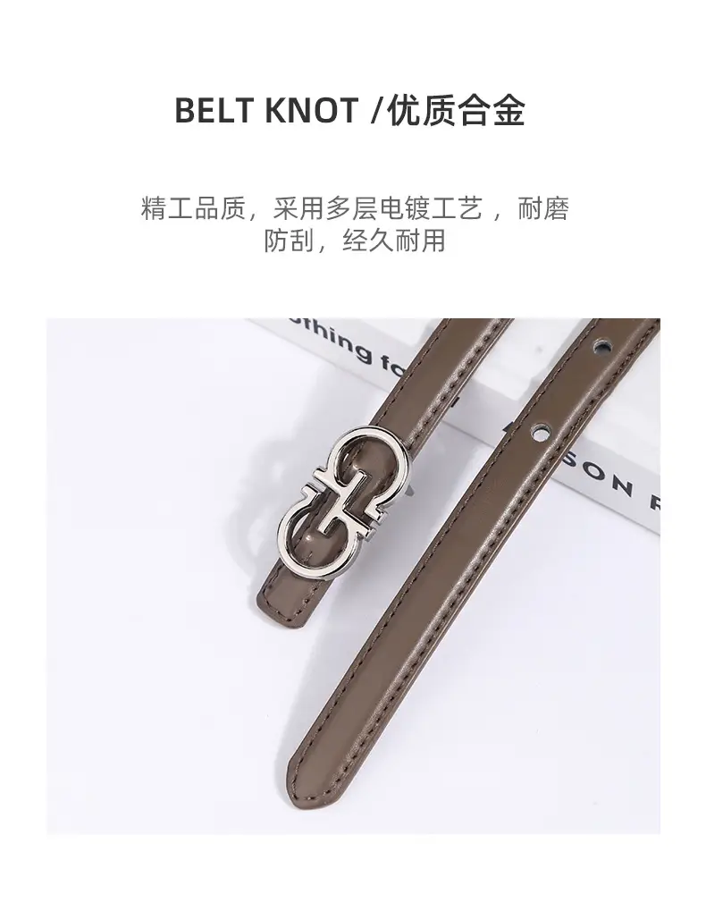 Blue Leather Belt with Gold Buckle for Women β feature 7