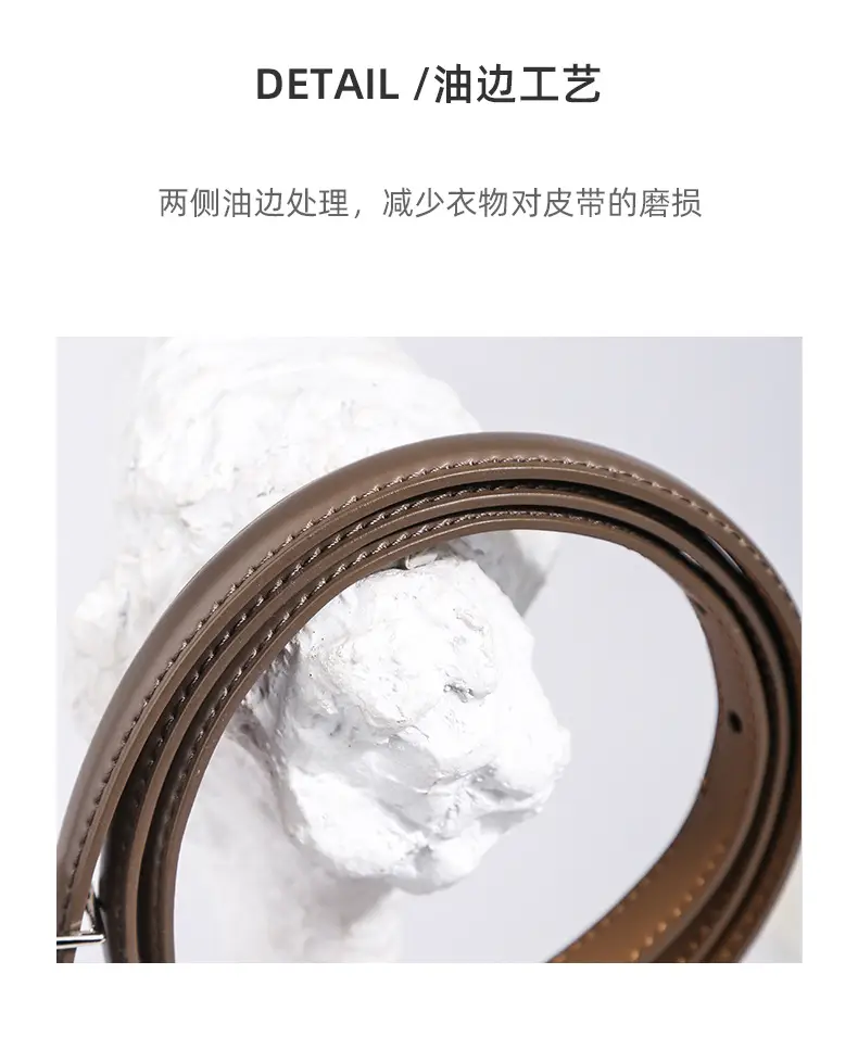 Blue Leather Belt with Gold Buckle for Women β feature 8
