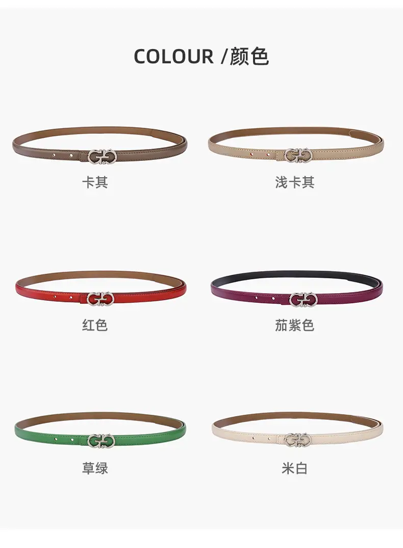 Blue Leather Belt with Gold Buckle for Women β feature 9