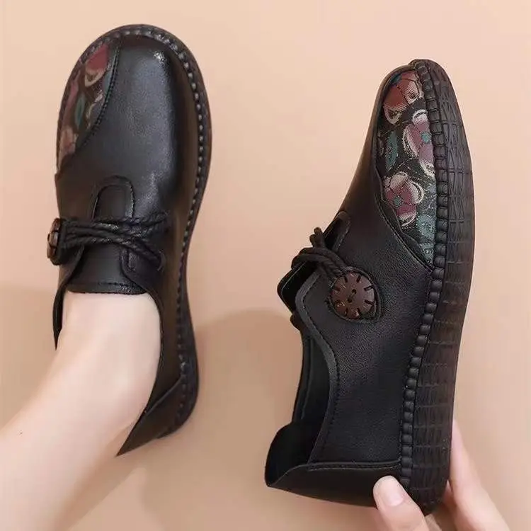 Spring and Summer New 2023 Middle-aged and Elderly Mother Shoes Non-slip Walking Shoes Oxford Leather Shoes Soft Leather Casual Comfortable Women's Shoes - Image 5