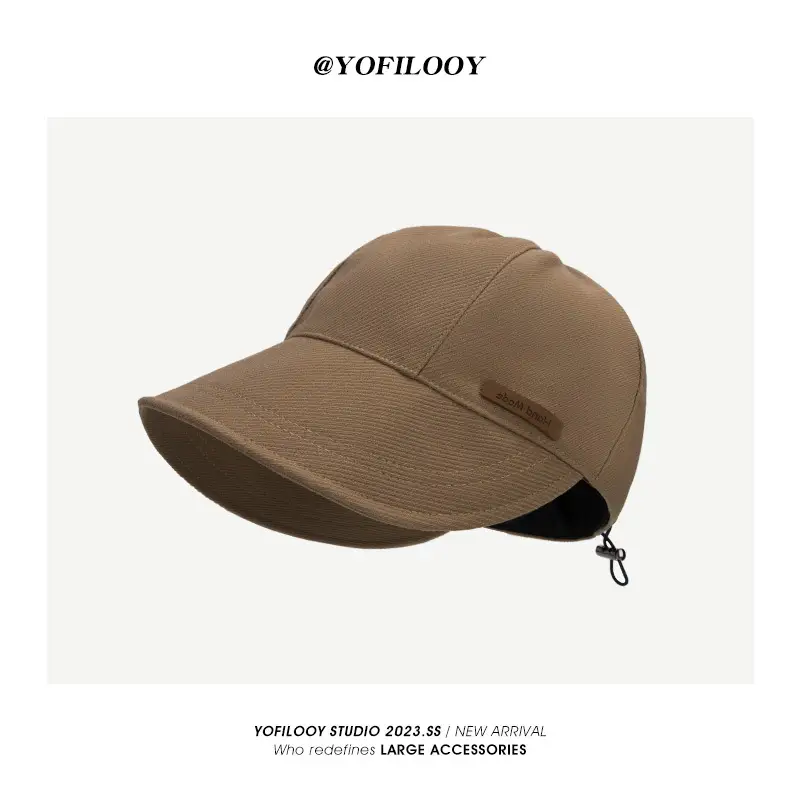 Women's Black Fisherman Hat with Face Cover & Sunscreen