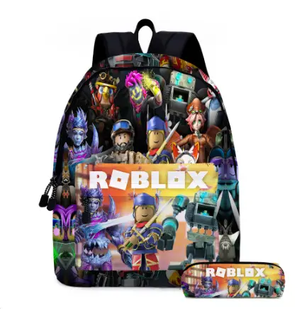 roblox Backpack Primary and Middle School Schoolbag Children's Backpack Cartoon Cartoon Backpack Lunch Bag Pencil Bag
