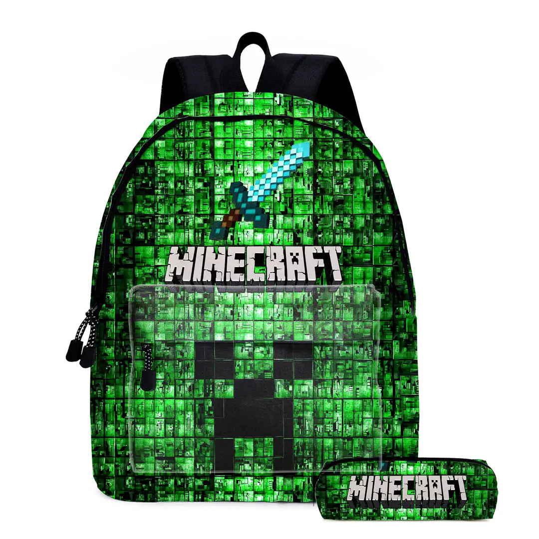 roblox Backpack Primary and Middle School Schoolbag Children's Backpack Cartoon Cartoon Backpack Lunch Bag Pencil Bag