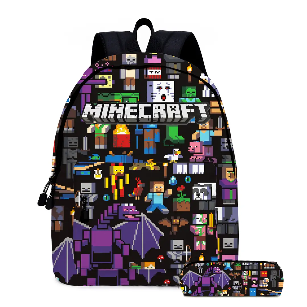 roblox Backpack Primary and Middle School Schoolbag Children's Backpack Cartoon Cartoon Backpack Lunch Bag Pencil Bag