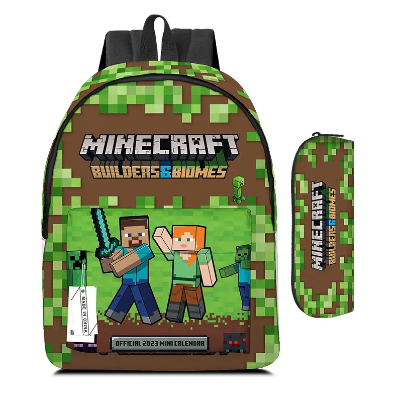 roblox Backpack Primary and Middle School Schoolbag Children's Backpack Cartoon Cartoon Backpack Lunch Bag Pencil Bag
