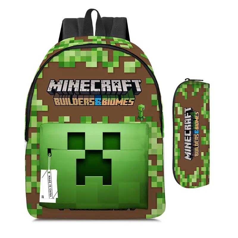 roblox Backpack Primary and Middle School Schoolbag Children's Backpack Cartoon Cartoon Backpack Lunch Bag Pencil Bag