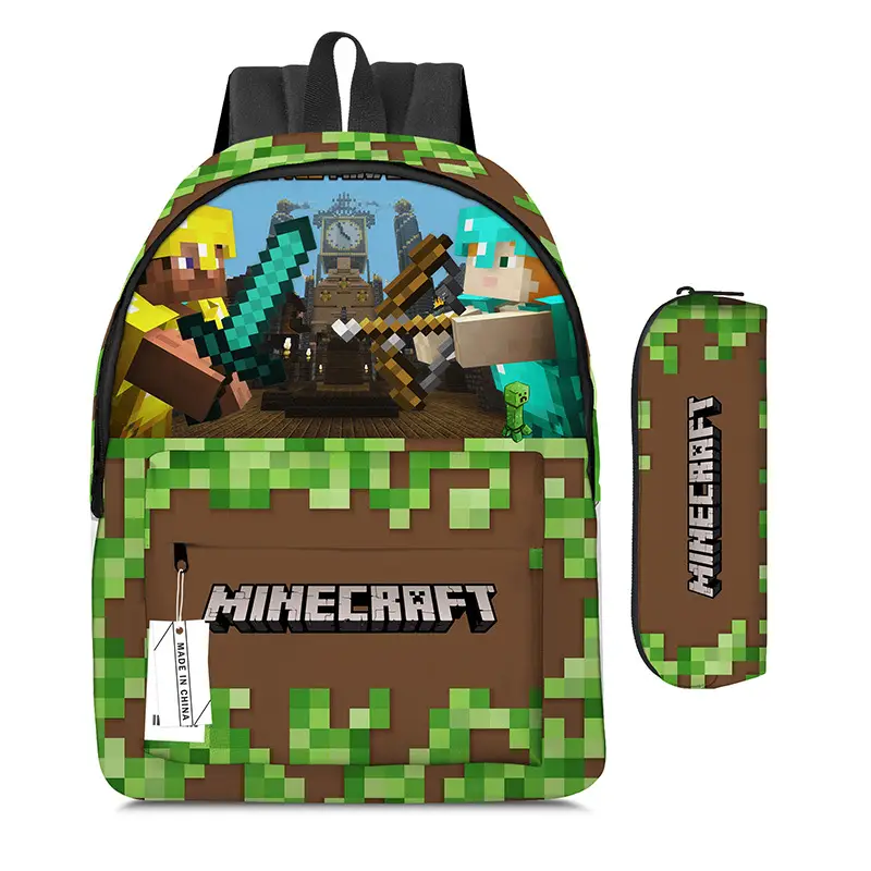 roblox Backpack Primary and Middle School Schoolbag Children's Backpack Cartoon Cartoon Backpack Lunch Bag Pencil Bag
