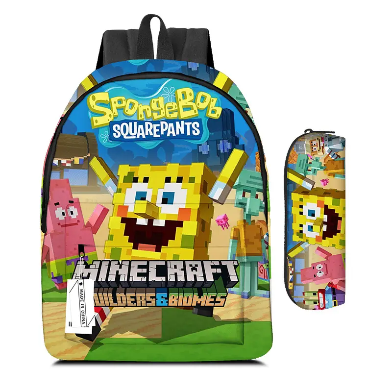 roblox Backpack Primary and Middle School Schoolbag Children's Backpack Cartoon Cartoon Backpack Lunch Bag Pencil Bag
