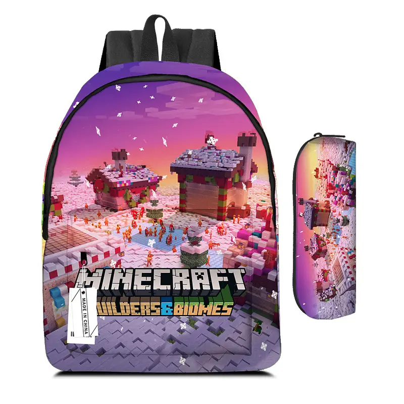 roblox Backpack Primary and Middle School Schoolbag Children's Backpack Cartoon Cartoon Backpack Lunch Bag Pencil Bag