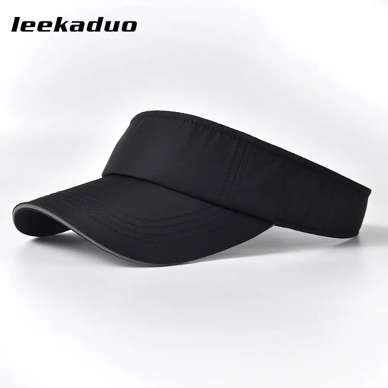 Men's Black UV Visor Hat Adjustable Strap - Image 3