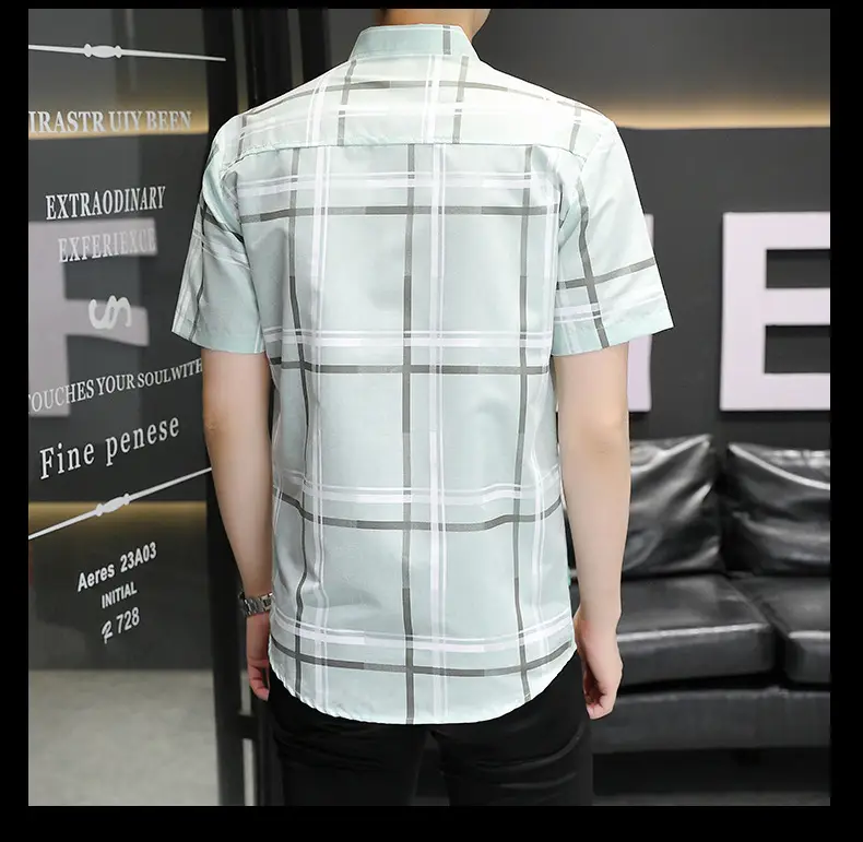 Men Korean Style Short Sleeve Shirt with Star Print — feature 9