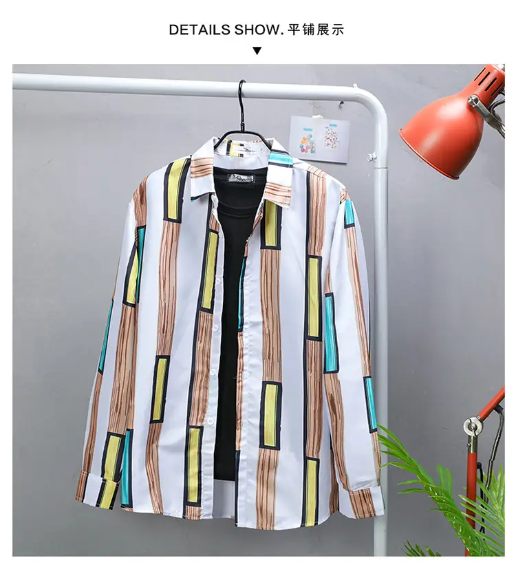 New Style Striped Long Sleeve Shirt for Men — feature 3