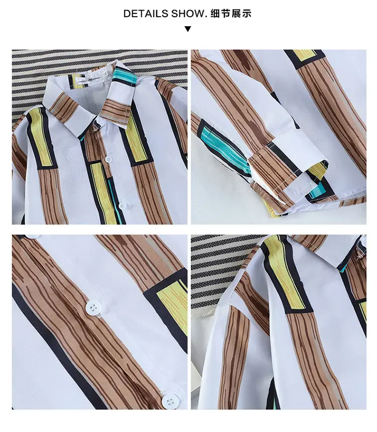 New Style Striped Long Sleeve Shirt for Men — feature 9