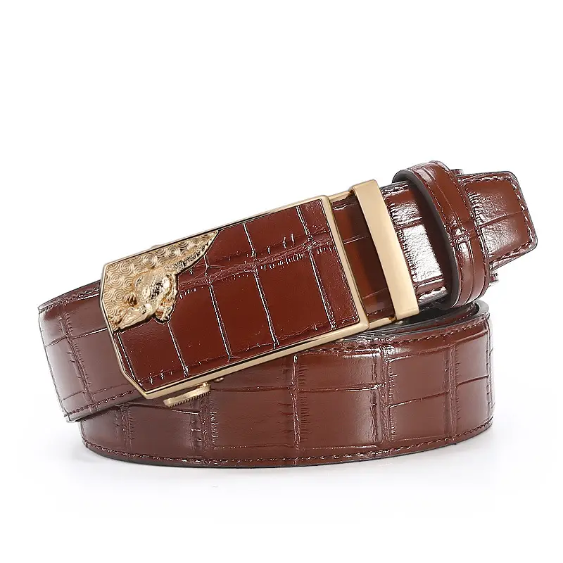 Men's Black Croc Leather Belt with Silver Buckle - Image 7
