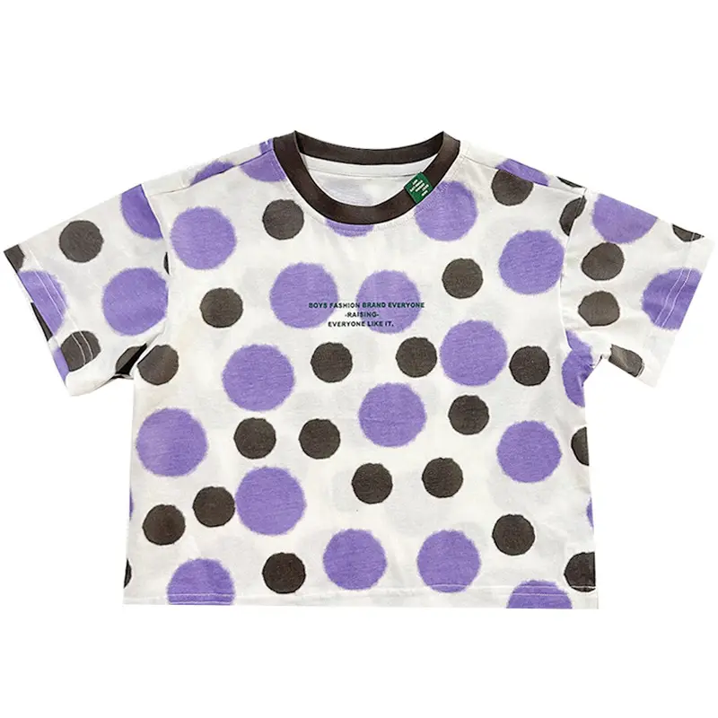 Boys Polka Dot Summer T-Shirt White Purple Black 2025 - Image 6
