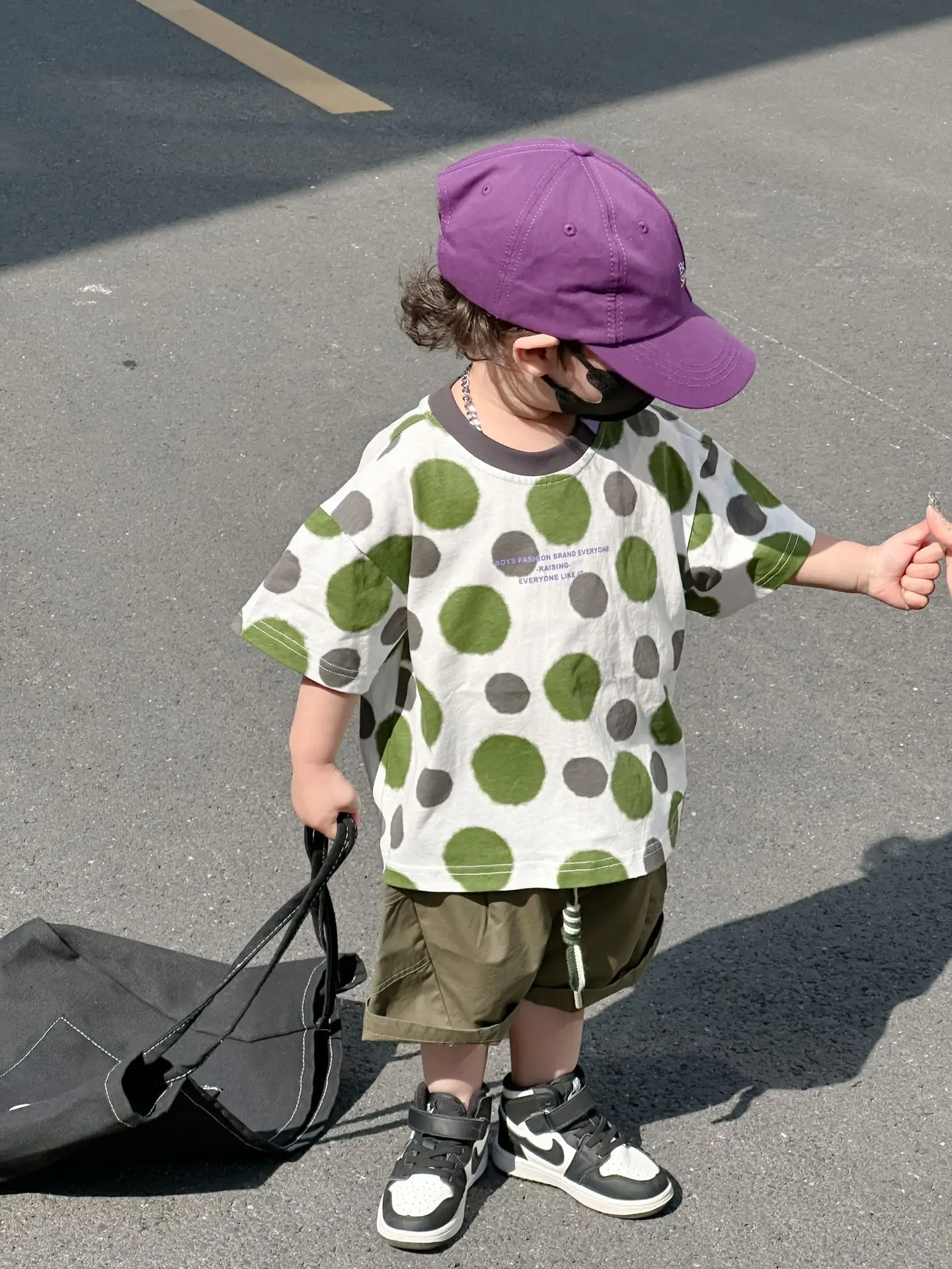 Boys Polka Dot Summer T-Shirt White Purple Black 2025 — feature 8
