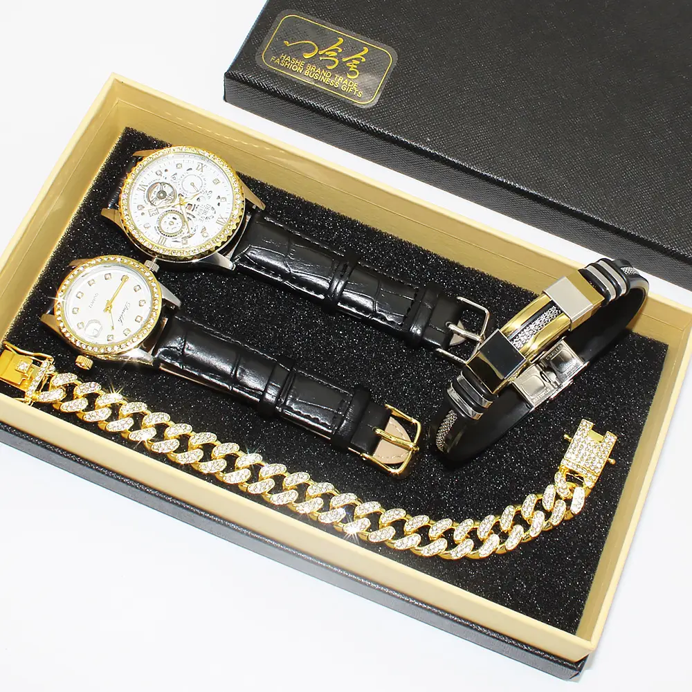 Diamond Bracelet Watch Set for Men & Women — feature 5