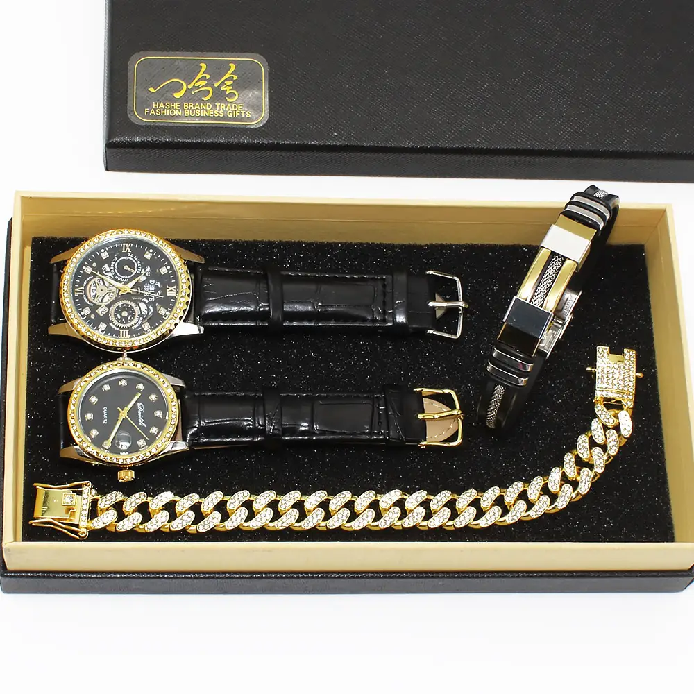 Diamond Bracelet Watch Set for Men & Women — feature 6