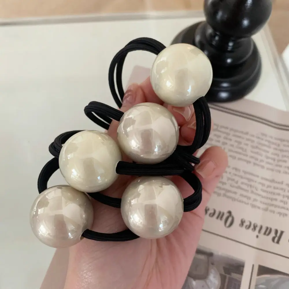 Pearl Hair Clip for Women's Updo with Rubber Band - Image 5