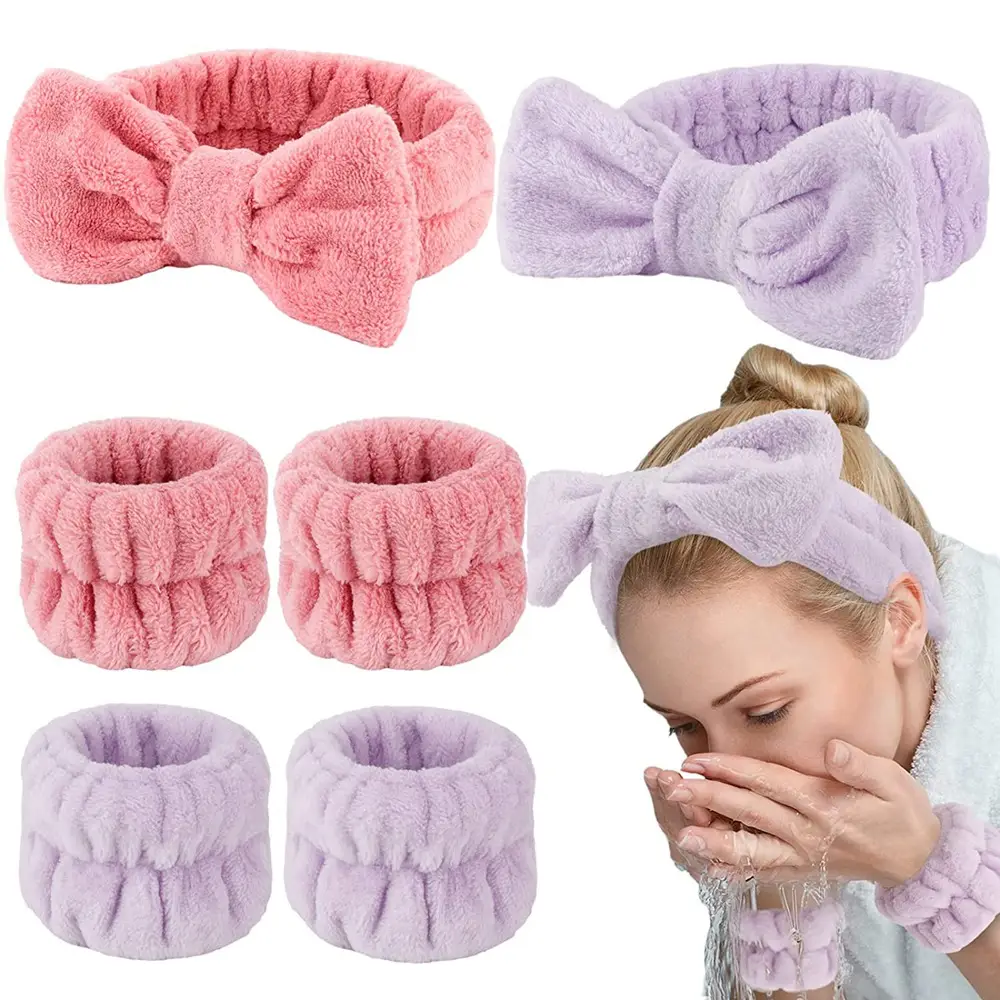 White Fleece Bow Hair Bands for Women - Image 41