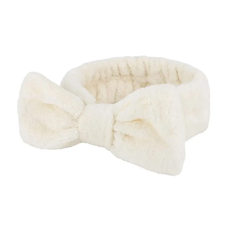 White Fleece Bow Hair Bands for Women — feature 13