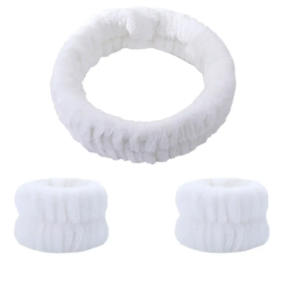 White Fleece Bow Hair Bands for Women - Image 15
