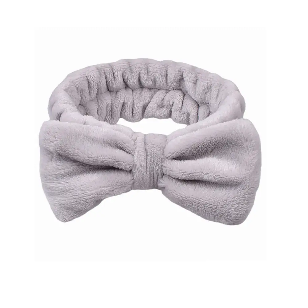 White Fleece Bow Hair Bands for Women - Image 21
