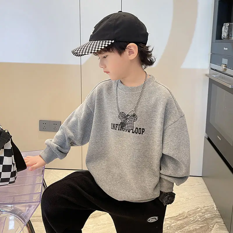 Boys Sweatshirt Black Cartoon Bear 2026 Spring Autumn — feature 2