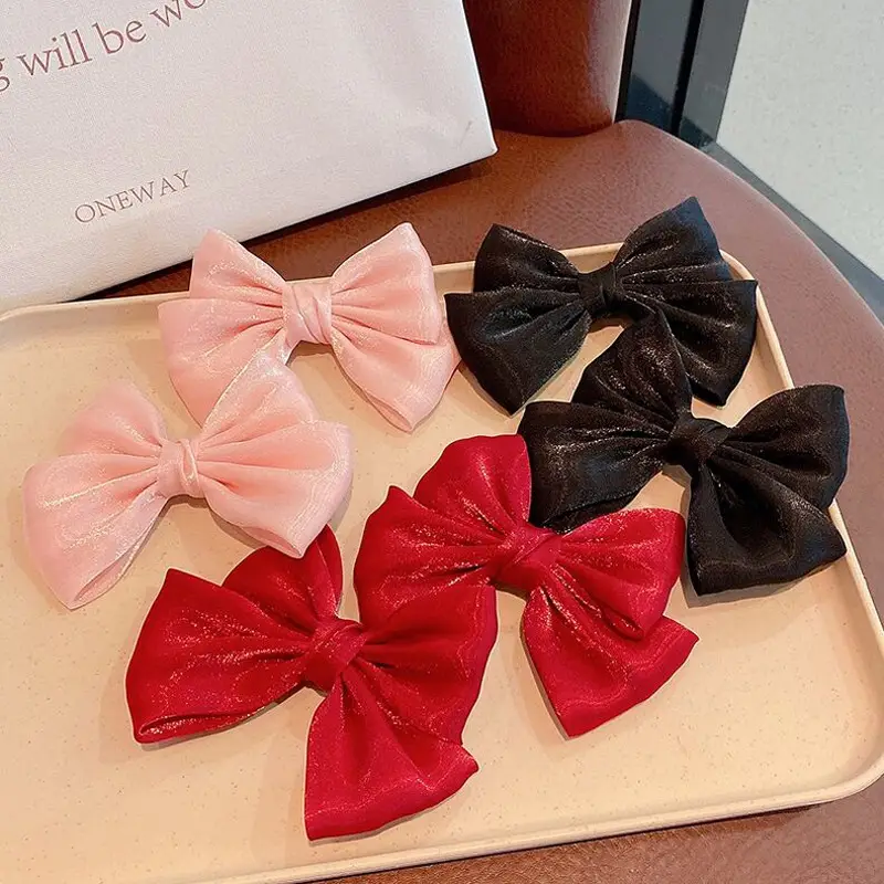 Princess Bow Hairpin for Girls Red Black Pink - Image 14