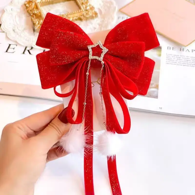 Princess Bow Hairpin for Girls Red Black Pink - Image 12
