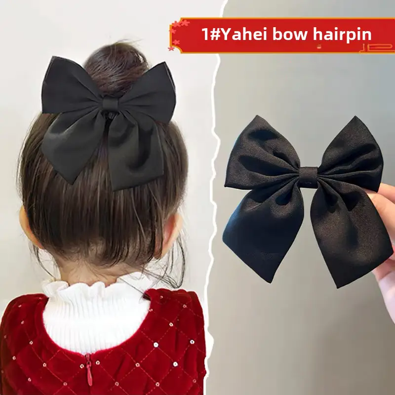 Princess Bow Hairpin for Girls Red Black Pink - Image 5