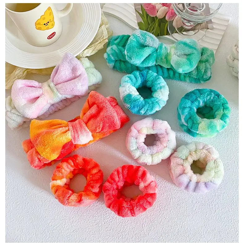 Soft Plush Bow Face Wash Headband Set for Women — feature 12