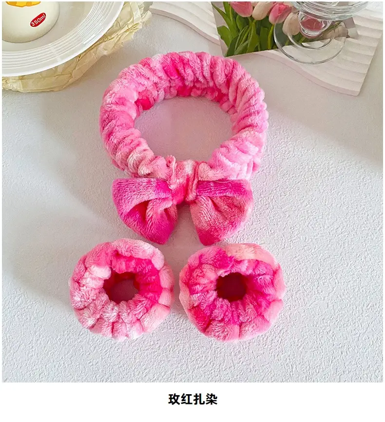 Soft Plush Bow Face Wash Headband Set for Women — feature 17