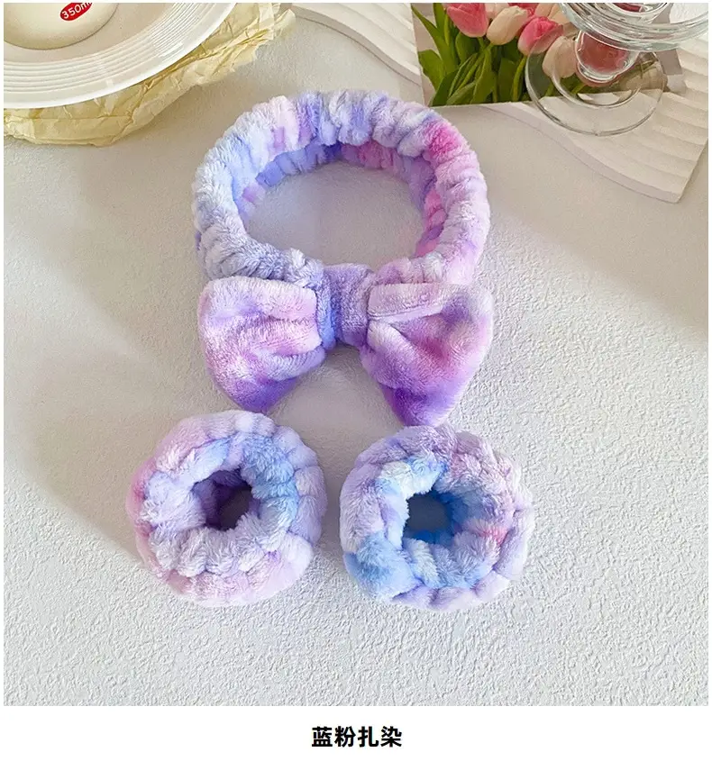 Soft Plush Bow Face Wash Headband Set for Women — feature 18