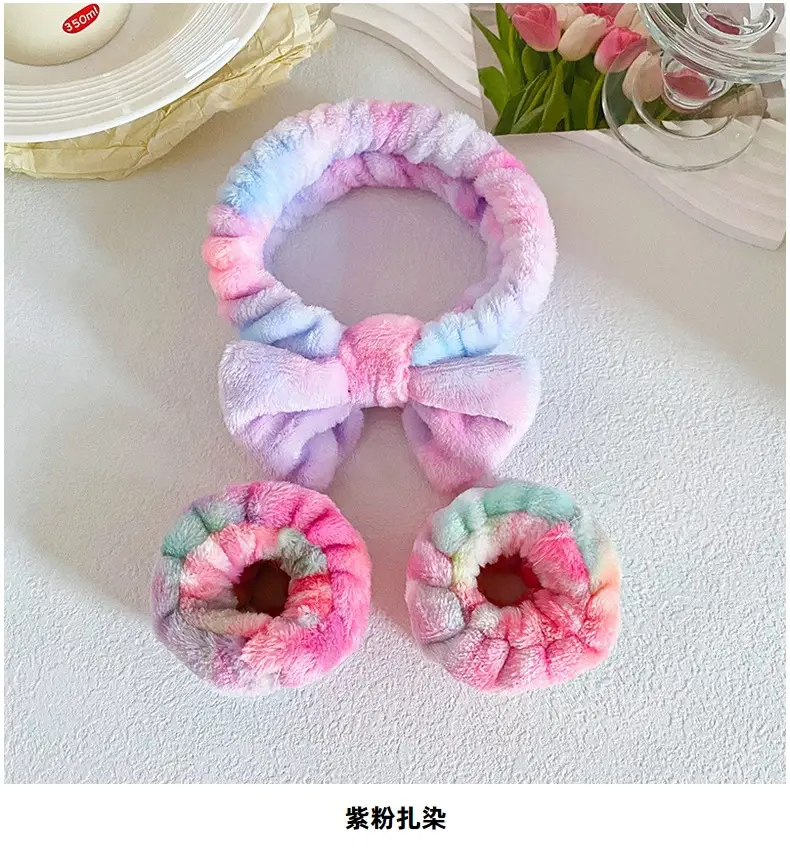 Soft Plush Bow Face Wash Headband Set for Women — feature 20