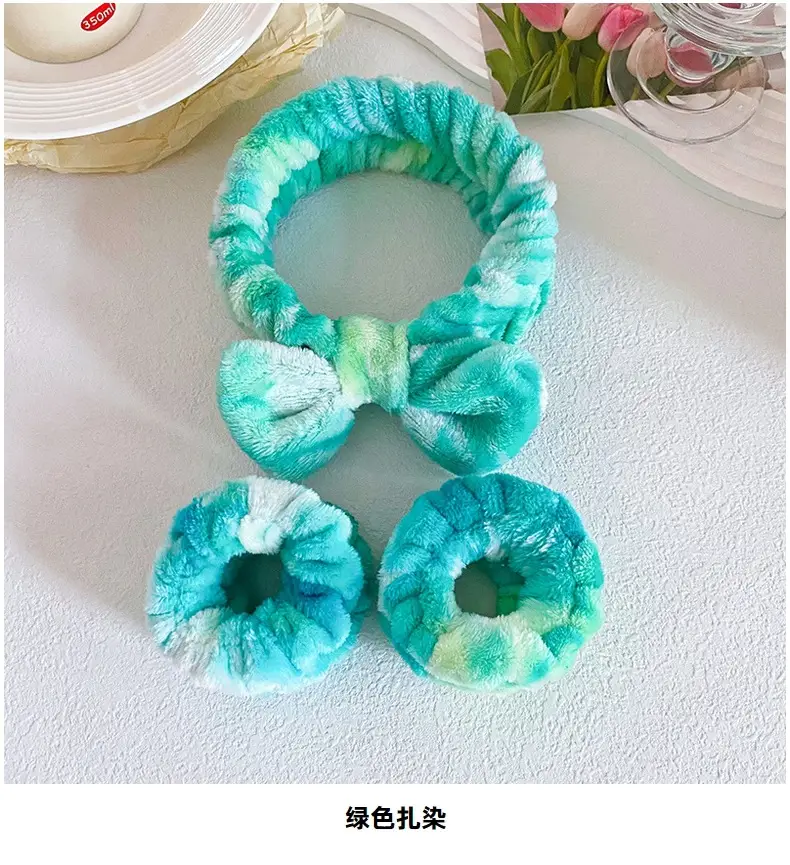 Soft Plush Bow Face Wash Headband Set for Women — feature 21