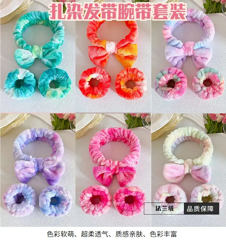 Soft Plush Bow Face Wash Headband Set for Women — feature 4