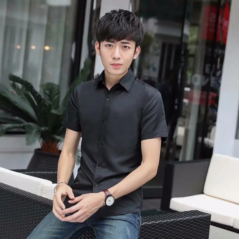White Slim Fit Men's Long Sleeve Shirt
