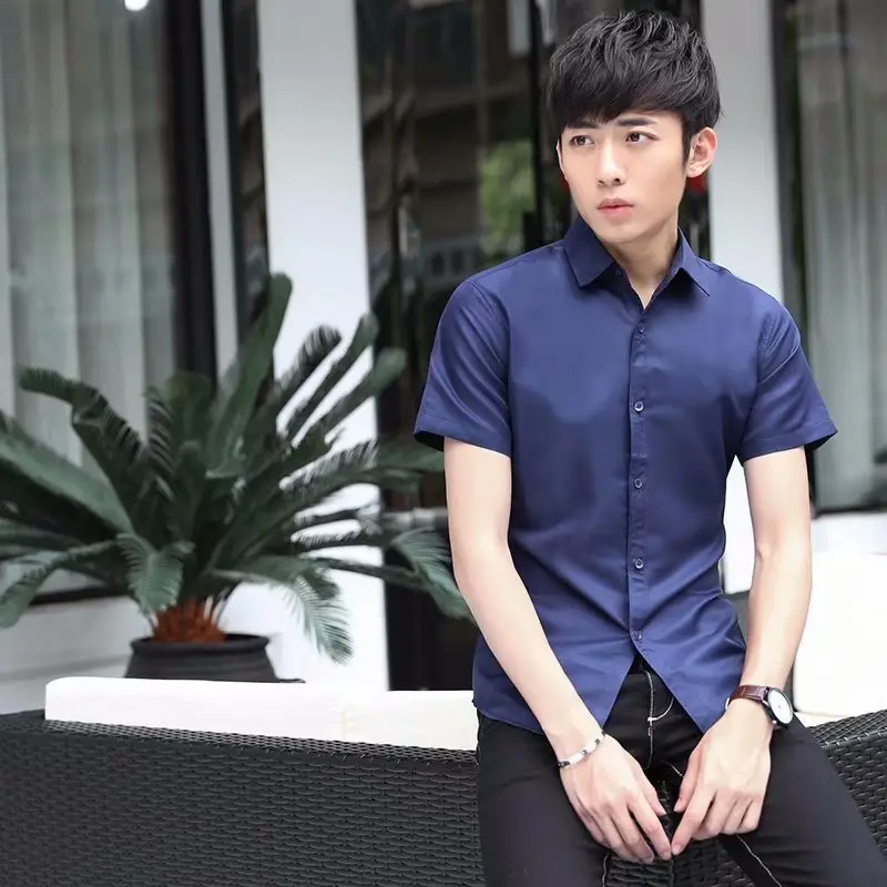 White Slim Fit Men's Long Sleeve Shirt