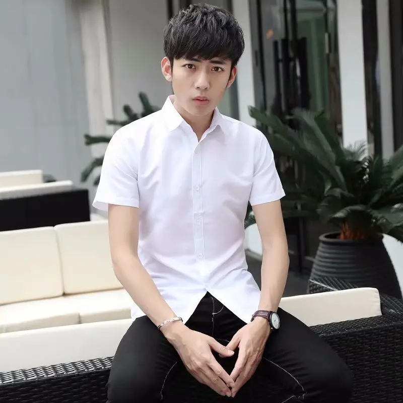 White Slim Fit Men's Long Sleeve Shirt