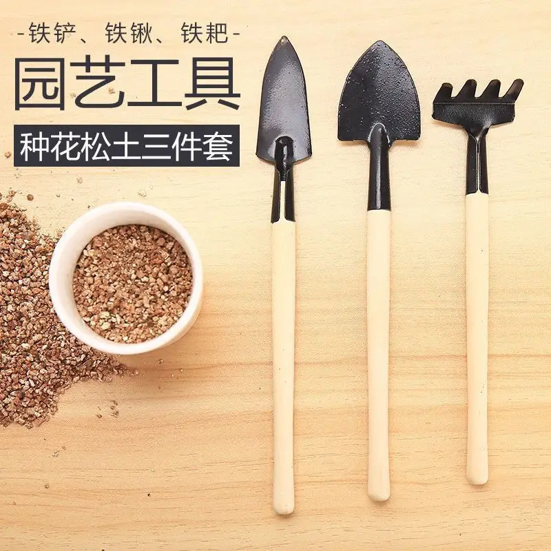 Three-Piece Mini Gardening Tool Set: Small Shovel/Rake/Spade for Planting Flowers and Succulents — feature 5
