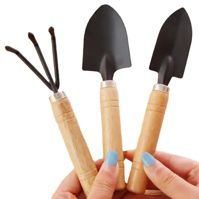 Three-Piece Mini Gardening Tool Set: Small Shovel/Rake/Spade for Planting Flowers and Succulents