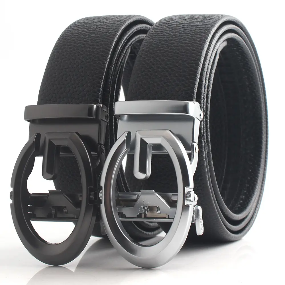 Men's Black Leather Belt with Gold Joker Buckle - Image 7