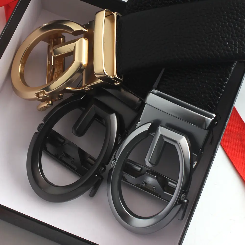 Men's Black Leather Belt with Gold Joker Buckle β feature 8