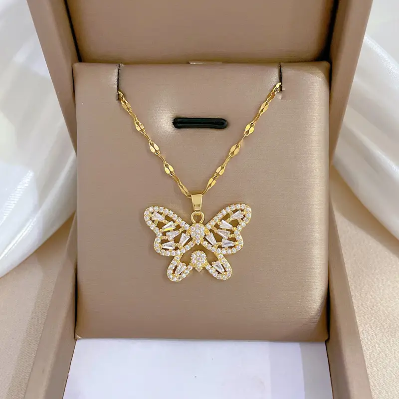 Heart Shaped Gold Necklace for Women Wedding Clavicle Chain — feature 14