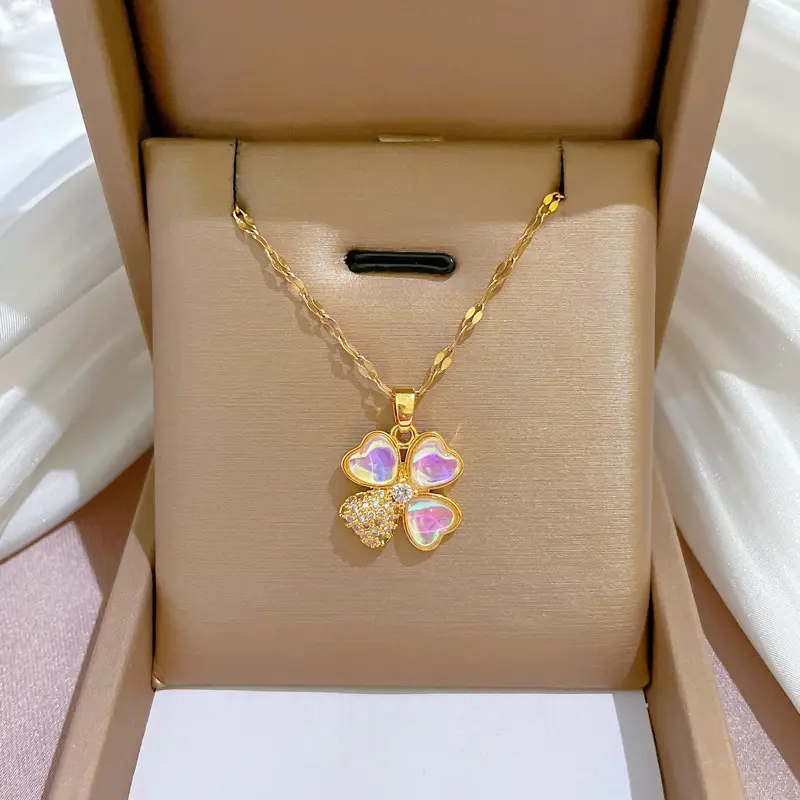 Heart Shaped Gold Necklace for Women Wedding Clavicle Chain — feature 38