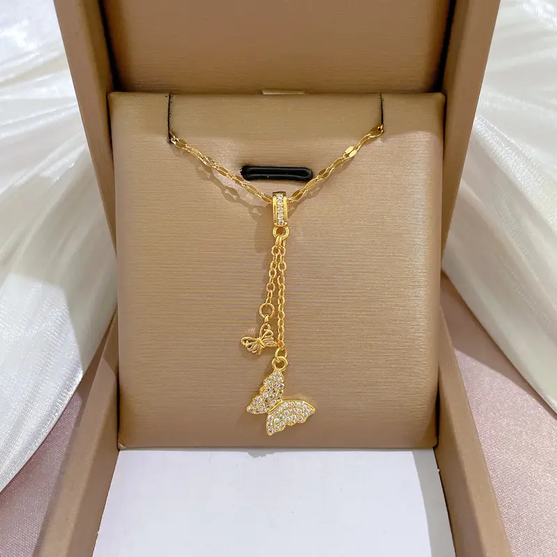 Heart Shaped Gold Necklace for Women Wedding Clavicle Chain - Image 17