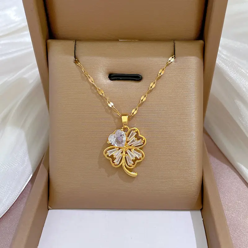 Heart Shaped Gold Necklace for Women Wedding Clavicle Chain - Image 20