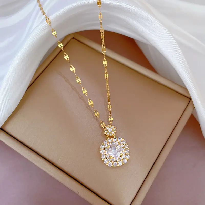 Heart Shaped Gold Necklace for Women Wedding Clavicle Chain - Image 26